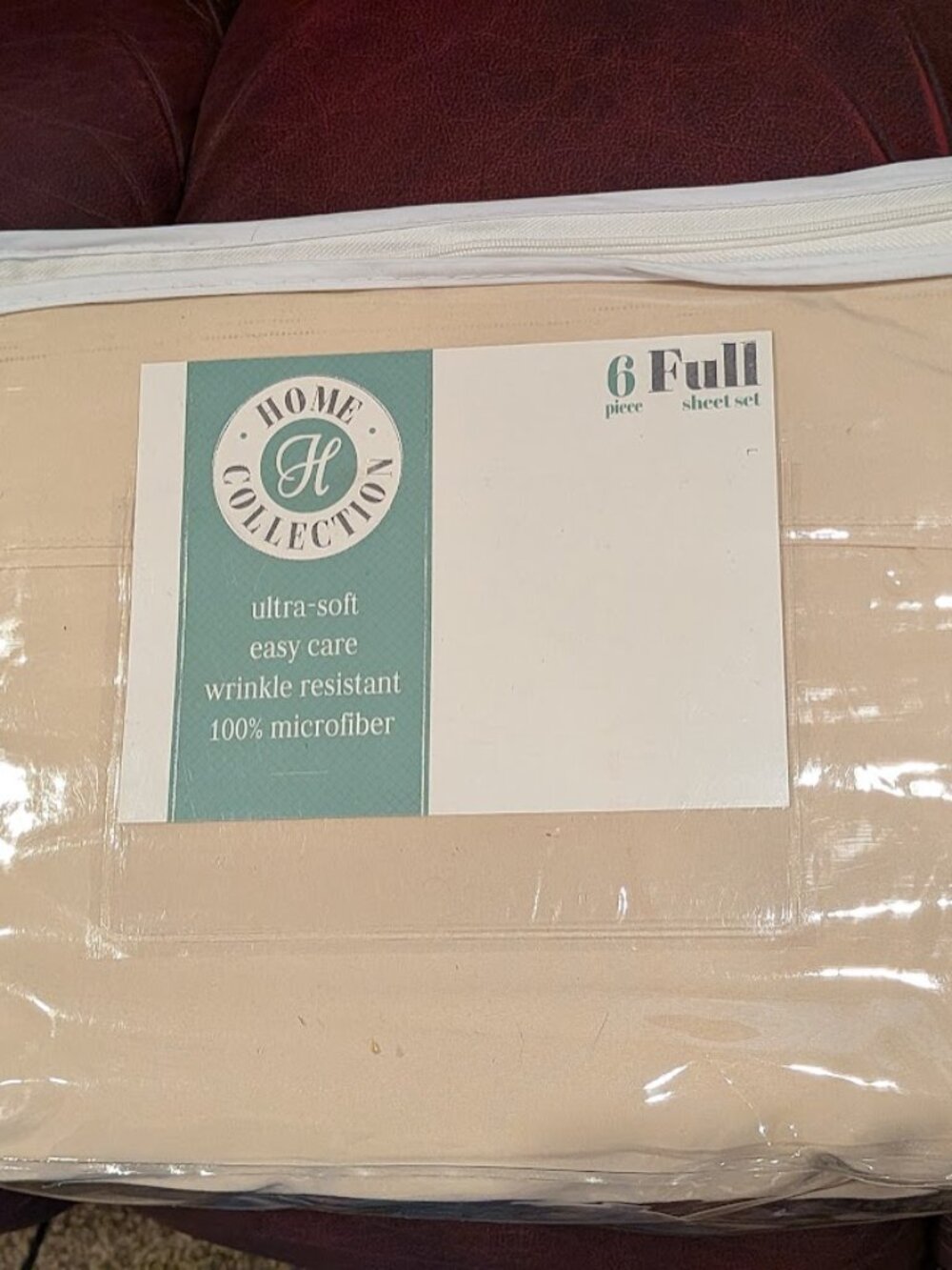 NWT Home Collection 6 Piece Full Sheet Set in Cream